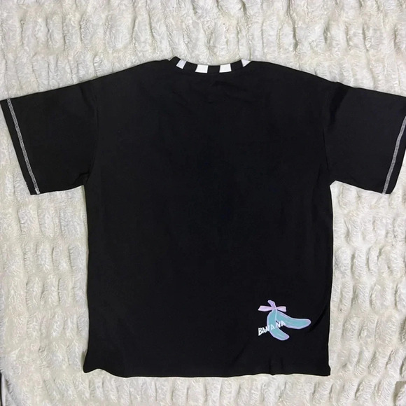 NWT MACYMCCOY Men’s Blue Banana Print Black T-Shirt - Picture 7 of 13